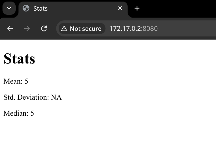 Results of a test file containing a single number