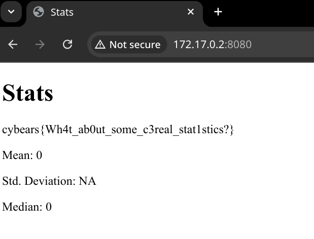 Statistical calculator displaying the flag