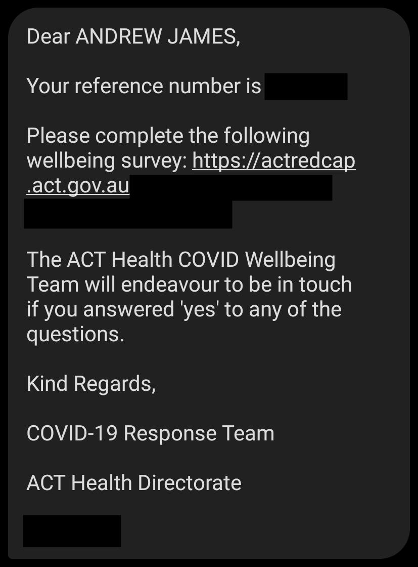 Wellbeing Survey invite text